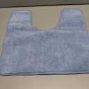 Luxury Home Linen 3 Piece Super Soft and Fluffy Microfiber Absorbent Solid Bathroom Rug Set with Rubber Backing Includes Non-Slip Bath Rug, Contour Mat, and Toilet Lid Cover (Light Blue)
