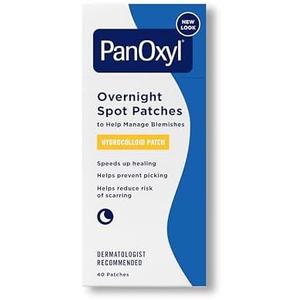 PanOxyl PM Overnight Spot Patches, Advanced Hydrocolloid Healing Technology, Fragrance Free, 30 Count Pack of 1