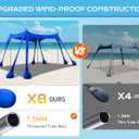 Rengue Beach Tent, Beach Canopy UPF50+ UV Protection, 10x10ft Beach Shade Sun Shelter with 8 Sandbags, Sand Shovels, Ground Pegs, Stability Poles for Camping, Fishing, Picnic, Backyard Fun, Royal Blue