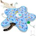 Motion Activated Interactive Cat Toy, Automatic Hide and Seek with Moving Feather, Animal Chirps, 3 Modes Auto Sleep, USB Rechargeable Enrichment Toy for Indoor Cats & Kittens