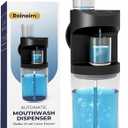 Automatic Mouthwash Dispenser, 550ml (19.35 Oz) Mouthwash Dispenser for Bathroom with Magnetic Cups, 3 Dispensing Levels, Long Standby Time Black