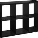 ClosetMaid 6 Cube Storage Shelf Organizer Bookshelf with Open Back, Vertical or Horizontal, Easy Assembly, Wood, Black Finish