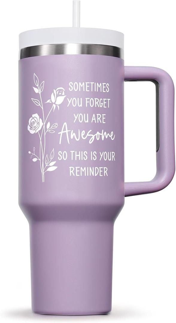 Birthday Gifts for Women Friendship, 40 OZ Tumbler Christmas Inspirational Gift for Women Unique Thank You Gifts for Mom Friend Sister Coworker Employee Nurse Teacher Awesome Gift, Insulated Cup