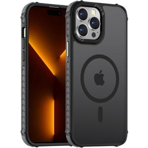 DEERLAMN Strong Magnetic Case for iPhone 14 Pro Max 6.7-Inch,[Compatible with Magsafe][Military Grade Drop Protection] Translucent Matte Shockproof Protective Phone Cover-Forest Black