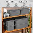 Menkxi 6 Pcs Plastic Storage Bins with Lids Stackable Storage Containers Durable Box Baskets for Organizing Shelves Playroom Classroom Office (Large and Small,Grey)