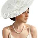 Unpifolov Fascinators Hats Elegant Women Flower Mesh Feathers Wedding Cocktail Bride Headband for Derby Hat Tea Party