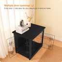 DWANTON Dog Crate Furniture with Cushion, Wooden Kennel Table with Double Doors, Indoor Dog House, Small/Medium/Large Size, 27.2" L, Black