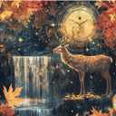 Bgraamiens 1000-Piece Jigsaw – Timeless Stag: Autumn Falls, Exquisite Deer Waterfall Landscape for Adults, Relaxing Nature Gift