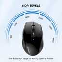 TECKNET Bluetooth Mouse, 4800 DPI Wireless Mouse, 2-Year Battery 6 Adjustable DPI, 6 Buttons Compatible with Laptop/Windows/Computer - Black