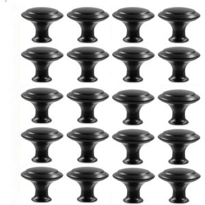 Matte Black Kitchen Cabinet Knobs - Dresser & Drawer Knobs - Zinc Cabinet 20 PCS