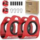 Home Gym Clips, Convert Dumbbells to Barbell, Turn Bars into Landmines, T-Bar Row with Any Grip, Hook Dumbbells on Dip Belts, Versatile Weightlifting Accessory for Olympic (Olympic 2", Pair, Red)