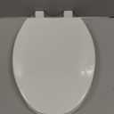 Elongated Toilet Seat, 18.5 Soft/Slow Close Oval (Oblong) Toilet Seat for Elongated Toilets, No-Slam Quiet-Close Lid, Easy-to-Install & Clean, Durable Never-Loosen White Plastic Seat