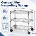 Simple Deluxe 3-Tier Storage Shelves, 750 Lbs Loading Capacity, 24.02" W x 13.78" D x 21.97" H Shelving Unit for Garage, Pantry and Kitchen, Chrome, 3-Tier, 24"W x 14"D x 22"H