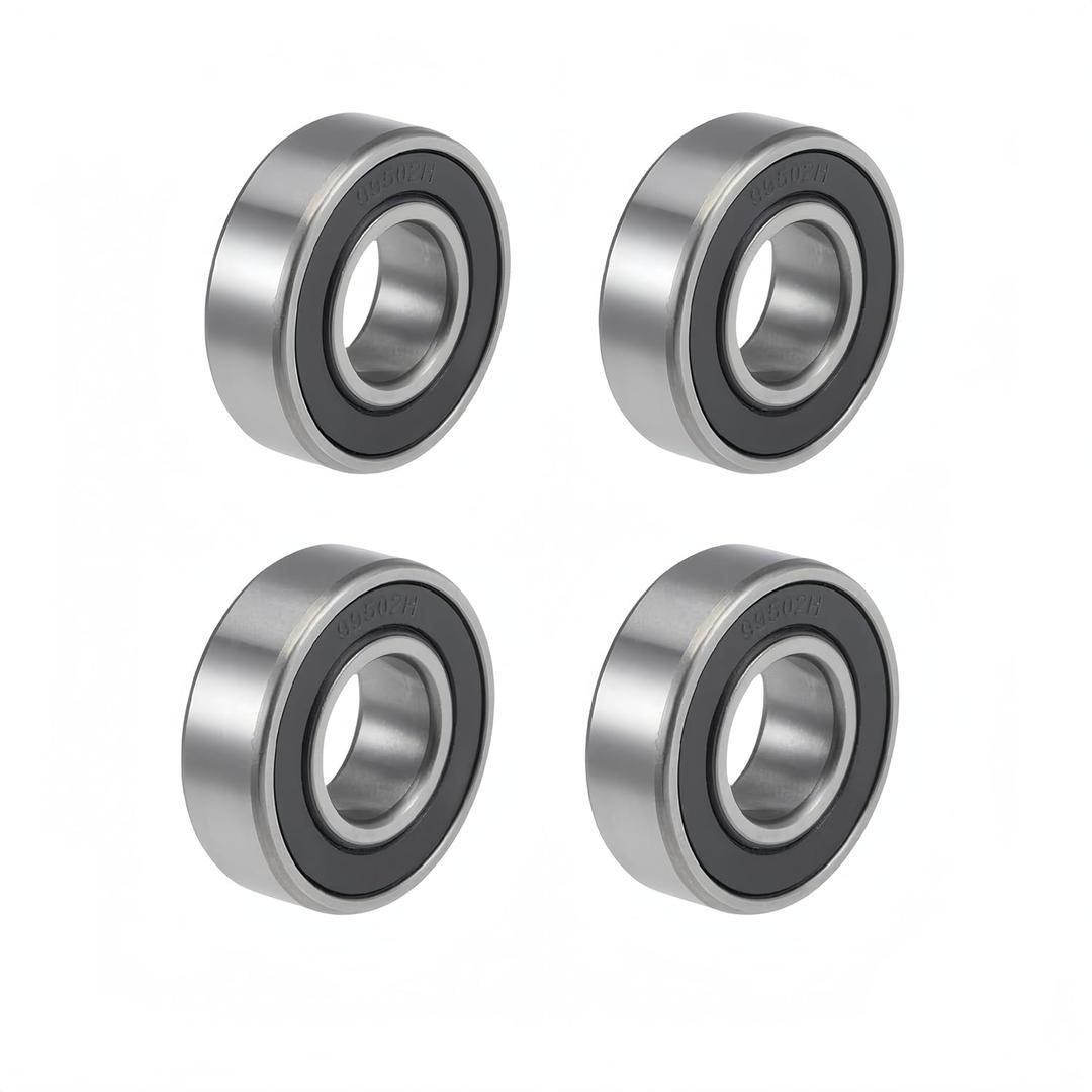 DEEG 4 PCS Bearing 5/8" IDx 1-3/8" ODx .433" Thick 99502H-2RS Double Rubber Sealed Bearings for Go Kart, Mini Bikes, Lawn Mower, Wheels 48224 Lawn Mower Sealing Spindle Table Bearing
