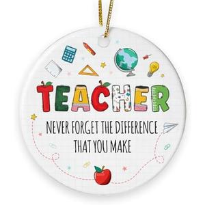 Teacher Ornament 2026 - Teacher Appreciation Ornament for Christmas Tree, Daycare Kindergarten Preschool Teachers Gift, Special Education Thank You Gifts, Thank You Gifts for Teacher, Pack Of 3