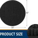 Smiry Bathroom Rugs Mat Round 30x30, Soft Absorbent Chenille Bath Rugs, Non Slip Rubber Backing Machine Washable Quick Dry Bath Mats for Bathroom Floor, Tub, Shower, Home Accessories, Black