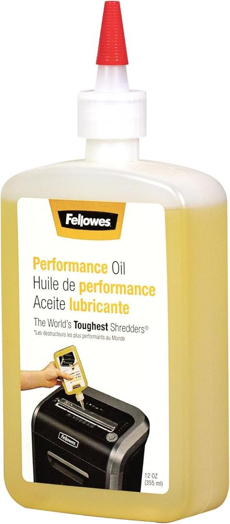 Fellowes Powershred Performance Shredder Oil, 12 oz. Extended Nozzle Bottle (35250) (Single)