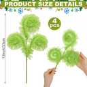 Realspring 4 Pcs Lime Green Furry Christmas Tree Picks 16 Inch Christmas Tree Topper Decorations Furry Spiral Curly Sprays Stems for Xmas Home Wreath DIY Crafts Vase Filler Decorations Gifts Supply
