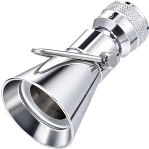 Enhon 2 Setting Pivoting Single Spray Shower Head with Shut Off Valve, Replacement for 52650-PK Compatible with Delta Shower, 2.5 GPM Brass Water Saving Shower Head 1 5/8" Diameter Spray Face(1 Pack)