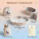 Baby Changing Basket for Dresser with Waterproof Changing Pad, Organic Cotton Rope Diaper Changing Basket Set with Diaper Caddy, Moses Basket Style Nursery Changing Basket for Changing Table