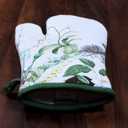 AMOUR INFINI Oven Mitts Set of 1 Quilted Liner with Hanging Loop Non Slip, Heat Resistant, Washable Reusable Oven Mitt (Floral Shrubs 7x13 Inches)