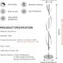 ADISUN 40W LED Modern Floor Lamp Remote Control Dimmable Spiral Floor Lamp Indoor Tall Lamp Floor Lamps for Living Rooms Family Rooms Bedrooms Offices Lighting (Silver)