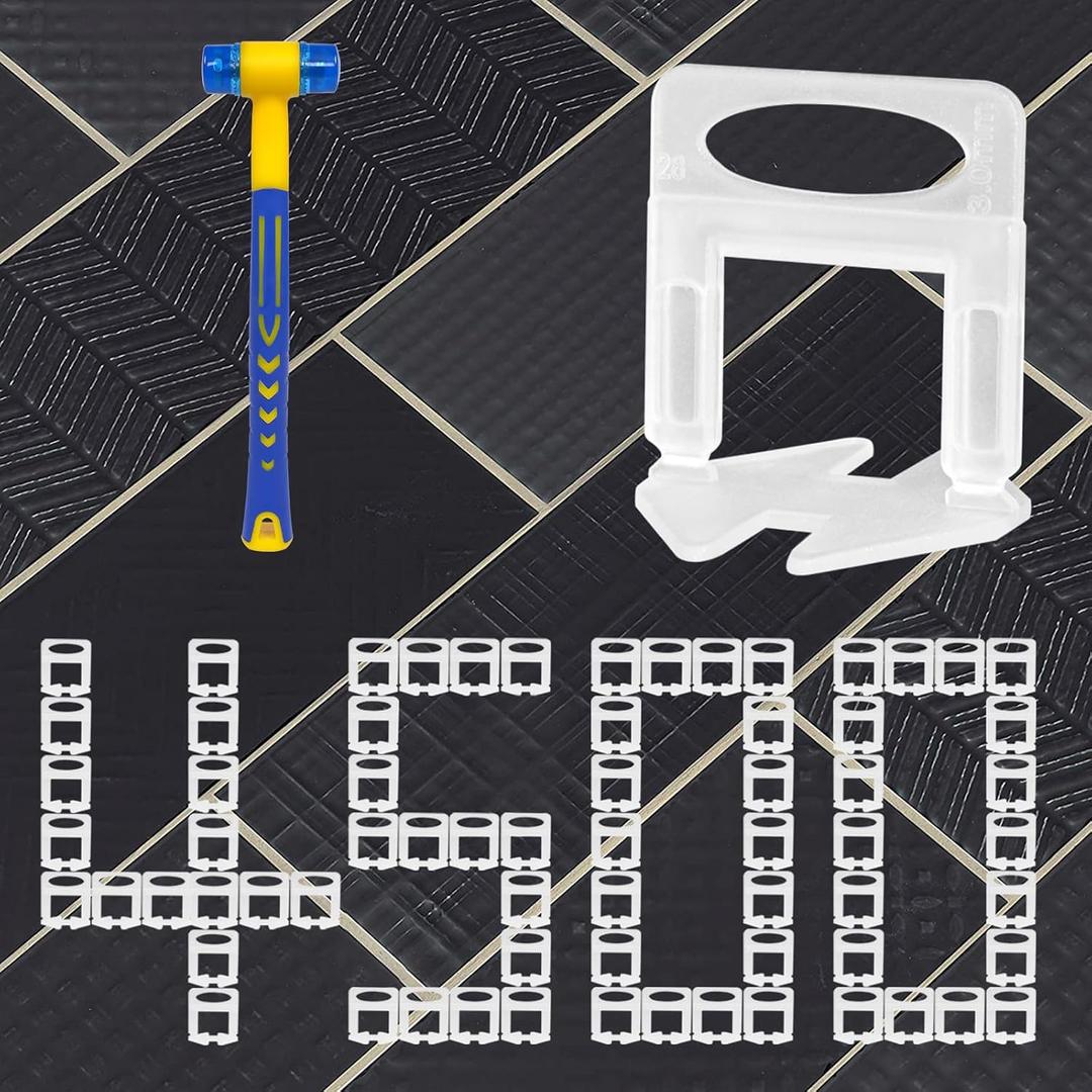 4500 Pcs Tile Leveling System Clips 1/16" (1.5mm) for Ceramic Tile and Stone Installation - DIY Tile Leveler Spacers Kit for Perfect Alignment(4500, 1/16)