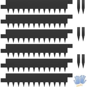 6PCS Metal Edging for Landscape - 40" L x 10" H Each (20ft Total),Metal Edging Border with 6 Clips, Galvanized Steel Edge for Lawn Yard
