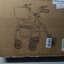 Lightweight Rollator Walker with Seat & Backrest - Foldable Mobility Aid for Seniors, 8" Large Airless Tires, Adjustable Height, Brake,Storage Bag,300 lbs Capacity, 4 Wheel Rolling Walkers for Adults