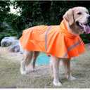 NACOCO Large Dog Raincoat Adjustable Pet Waterproof Clothes Lightweight Rain Jacket Poncho Hoodies with Strip Reflective (L, Orange)