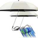 Talltalk 2 Pcs Beach Umbrella with Universal Clamp Adjustable Beach Shade UV Protection Chair Portable Outdoor Umbrella for Camping Patio Chairs Golf Carts