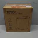 TIPGO Slim Bathroom Trash Can with Lid Soft Close, Step Pedal, 6 Liter / 1.6 Gallon Stainless Steel Trash Bin, Small Garbage Cans for Bedroom, Office, Kitchen (Matte Black)