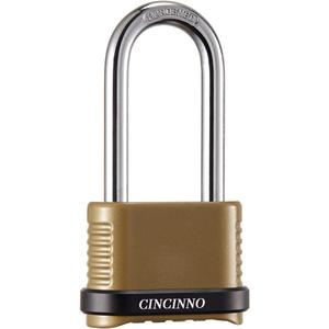 CINCINNO 4 Digit Combination Lock, Heavy Duty Combo Padlock with Long Shackle for Outdoor Use, Sheds, Locker, Storage Unit, Gym and Gate