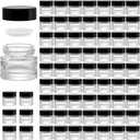 Coloch 70 Pack 10ml Thick Glass Jars with Airtight Lid, Clear Round Lip Balm Container Tiny Sample Jar for Cosmetics, Lotion, Cream, Makeup, Samples, Wax, Skincare, Travelling, Retail Store