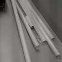 Tension Curtain Rod 41-185 In (4-15ft), Extra Long Tension Rod No Drilling For Patio Windows, White Shower Curtain Rod For Room Divider,One-Click Telescopic Rod, Outdoor Curtain Rods Never Rust