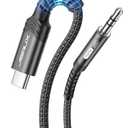 JSAUX USB C to 3.5mm Audio Aux Jack Cable [3.3ft], USB Type C to 3.5mm Headphone Stereo Cord Car Compatible with iPhone 16 Pro Max/15 Pro Max Plus, iPad Pro, Samsung Galaxy S24 S23 Ultra, Pixel-Black