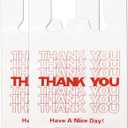 YoYoRain White Thank you T shirt bag, Grocery shopping bag Reusable and Disposable Supermarket Bag 11''x6''x21'' 100PCS (Large)