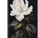 NAMENLAIMI White Floral Canvas Wall Art Magnolia Flower Picture Print Black and White Black and White Pictures for Bathroom Living Room Decor Framed(Magnolia-2,16.00" x 24.00")