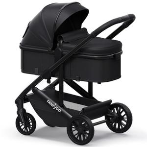 newyoo Nestro 516M 2-in-1 Convertible Infant Stroller, Pramette Mode, Black