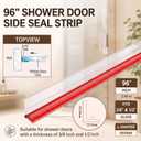 96 Inch L-Shape Shower Door Seal for 3/8 and 1/2 Glass
Clear PVC Side Seal for 3/8 and 1/2 Inch Frameless Glass, 96 Inch Trim-to-fit Strip with Adhesive Tape for Tile Installation