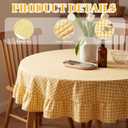 Moukeren 1 Pieces Checkered Tablecloth with Ruffle 70 Inch Round Hem Farmhouse Table Cover for Kitchen, Wedding, Party, Indoor Outdoor Picnic and Daily Decor, Cotton Fabric
