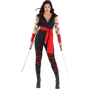 Morph Costumes Women's Ninja Costume - Adult Halloween Costume for Women - Perfect for Halloween Parties and Events (Large)