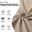 Men's Pique Polo Shirts Long Sleeve Cotton Blend Tipped Casual Collared Polo Shirts Business Classic Fit (XXXL)