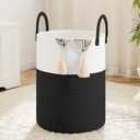 Artfeel Laundry Basket,Woven Cotton Rope Laundry Hamper,40L for Decorative Storage of Dirty Clothes,Toys and Blankets in Bathroom,Baby Room and Living Room (Black)