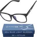 Blue Light Blocking & Light Sensitivity Glasses - 8 Lens Types for Comfort, Relaxation, Sleep & Relief - 50+ Styles (11. Black)