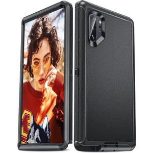 LeYi Compatible for Samsung Galaxy-Note-10-Plus Phone Case, Heavy Duty 3 in 1 Samsung Galaxy Note 10 Plus Case, Military Grade Shockproof Phone Case Cover for Samsung Note 10 Plus, Black