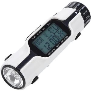 World Time Travel Clock,3 in 1 Flashlight LED Digital World Time Travel Alarm Clock Thermometer Outdoor with Backlight Display
