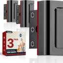 5 x Industrial Black Child Locks for Door (3 Pack) Maximum Home Security Door Reinforcement Lock for Front Door & Kids Safety, Premium Aluminum Construction Finish Withstands 800lbs Force