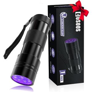 COSOOS Black Light UV Flashlight, 12 LED Handheld Black Light, Small UV Lights 395nm, Portable Pet Stain Detector for Dog Urine, Scorpions, and Bed Bugs
