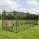 PLAYAPUT 30FT x 12FT x 8FT Batting Cage for Baseball & Softball with Pitching Machine Hole,Detachable Door,Target,and Guide Ropes,Portable Batting Cages for Backyard,Park,Field